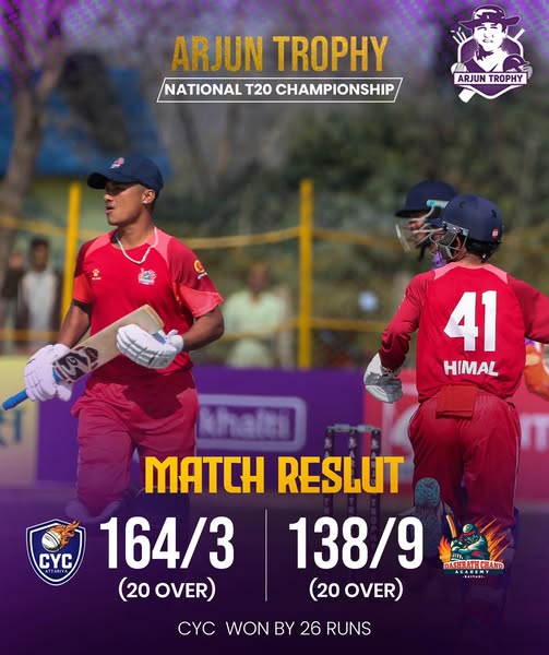अर्जुन ट्रफी : सीवाईसी अत्तरियाको विजयी सुरुवात